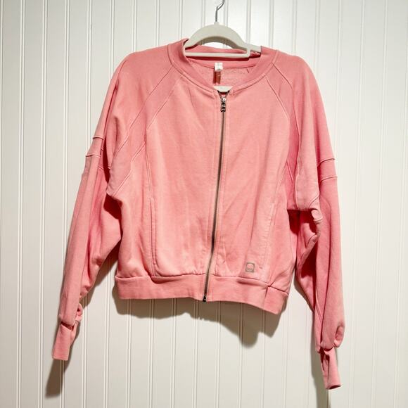 Anthropologie Daily Practice Pink Zip Up Sweatshirt Size Small - Picture 2 of 7